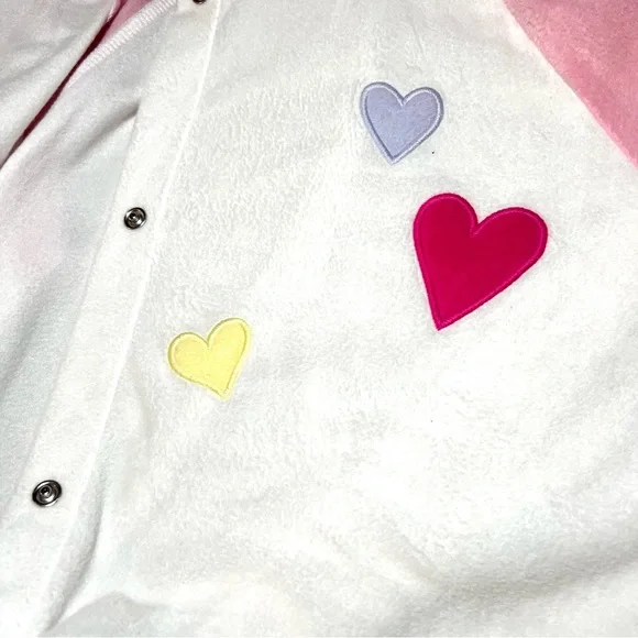 Unicorn onesie hooded pajama costume white with pink & rainbows size M NWOT - Picture 5 of 11